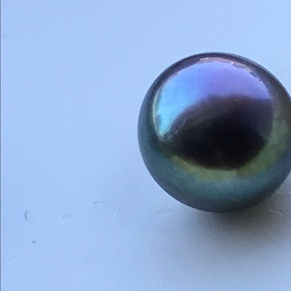 14k Solid Yellow Gold Genuine Tahitian Pearl - Picture 2 of 3